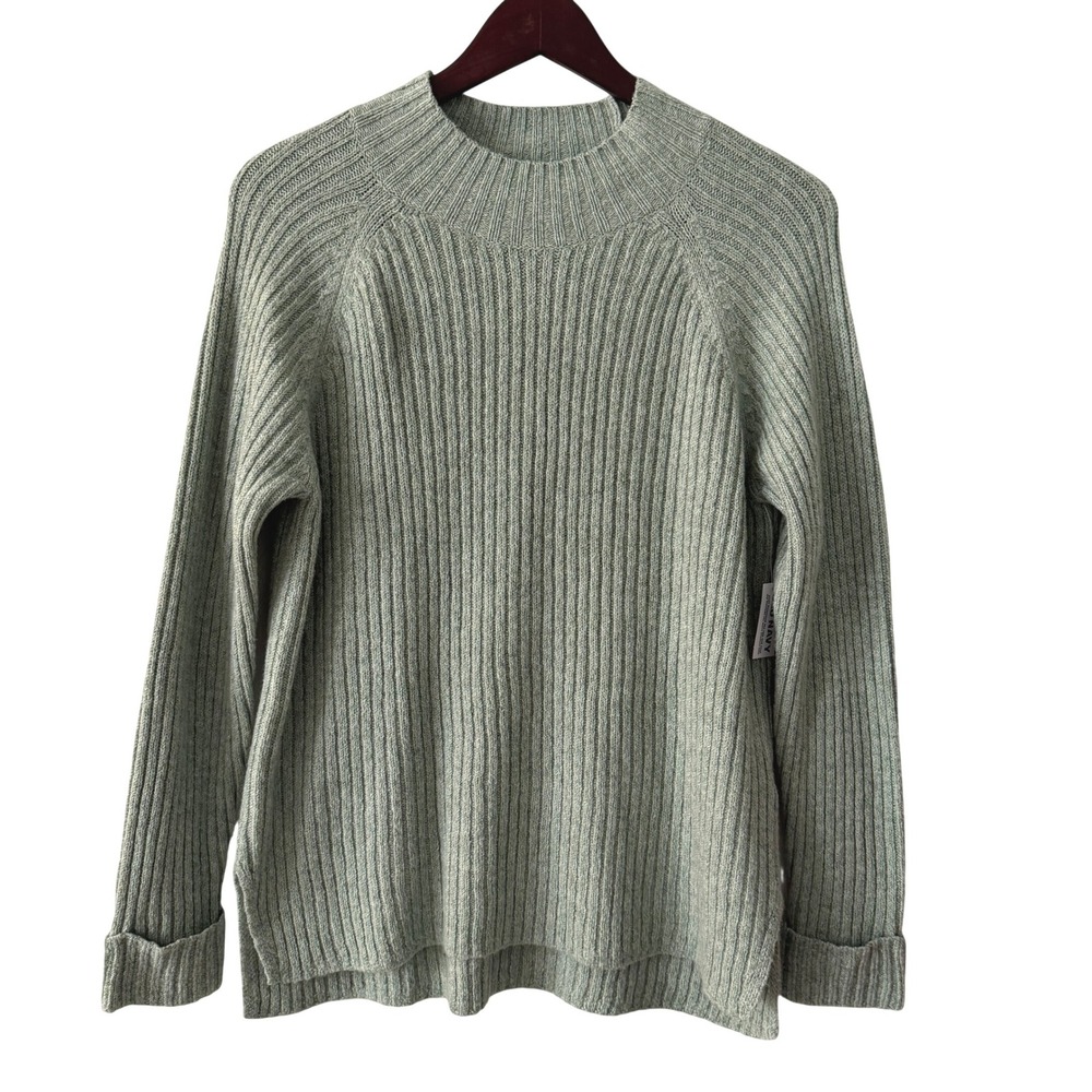 Old Navy Mock Neck Sweater‎ Womens XL Green NEW Ribbed Raglan Pullover 771201